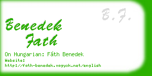 benedek fath business card